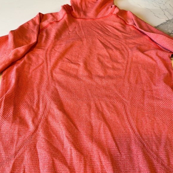 Lululemon Run Swiftly Tech Salmon/Pink/Orange Turtleneck Long Sleeve Shirt - Picture 5 of 11